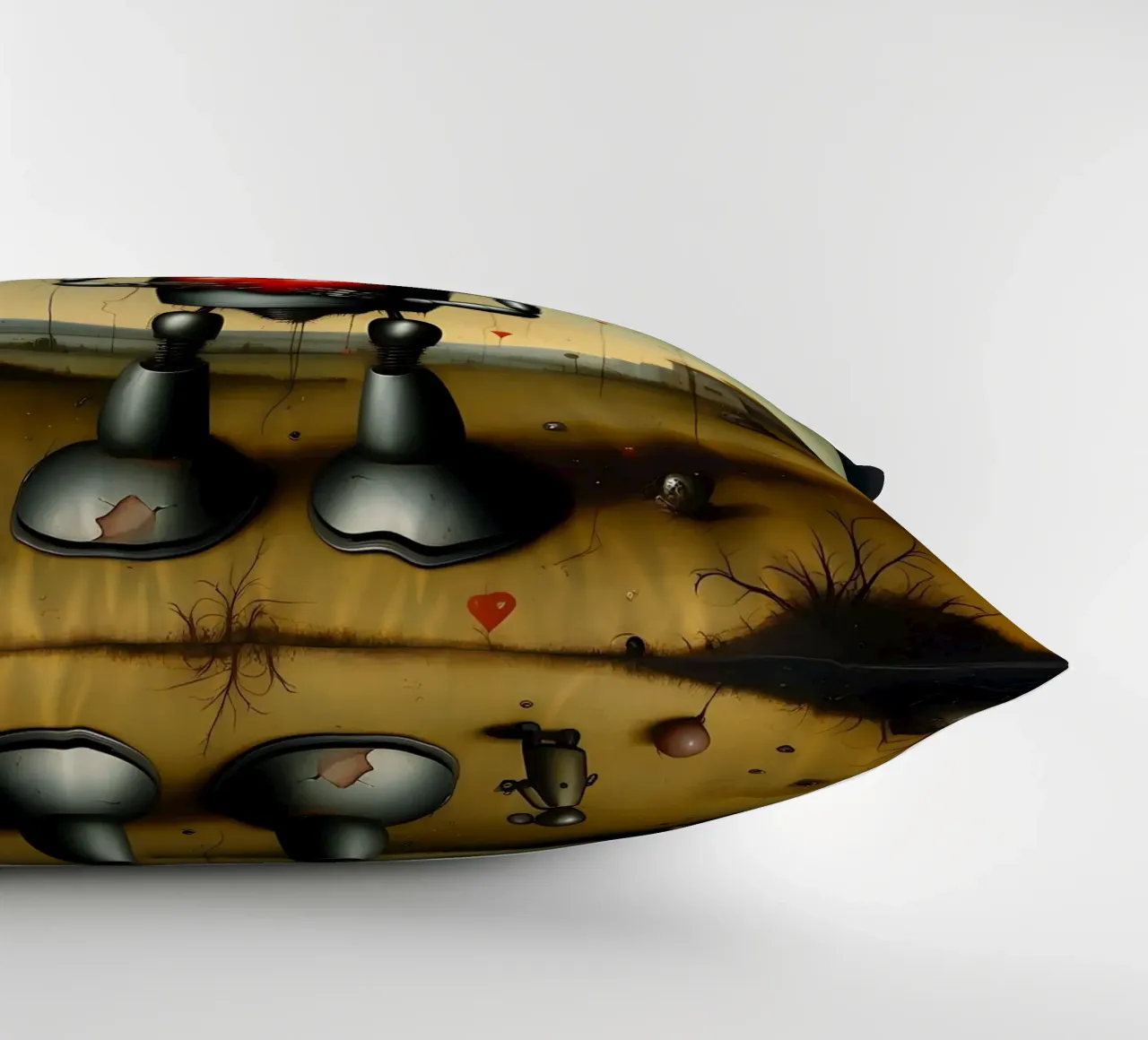 Robot con un cuore_9 cuscino da Pink- und LoveArt by LK