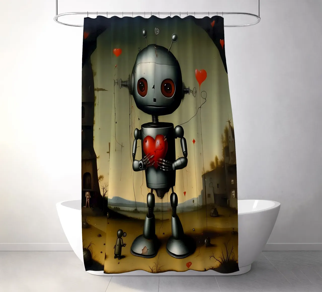 Robot con un cuore_9 tenda da doccia da Pink- und LoveArt by LK