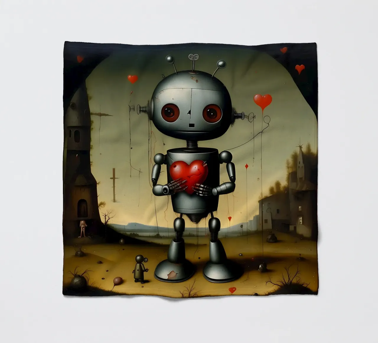 Robots con corazón_9 manta de franela de Pink- und LoveArt by LK