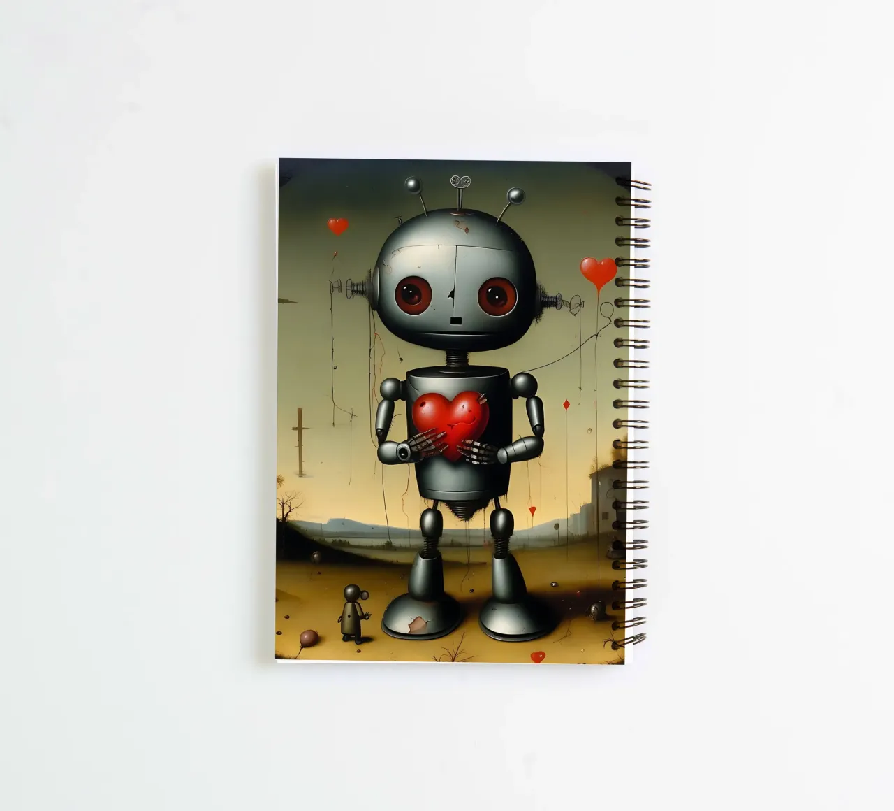 Robots with a heart_9 spiral notebook by Pink- und LoveArt by LK