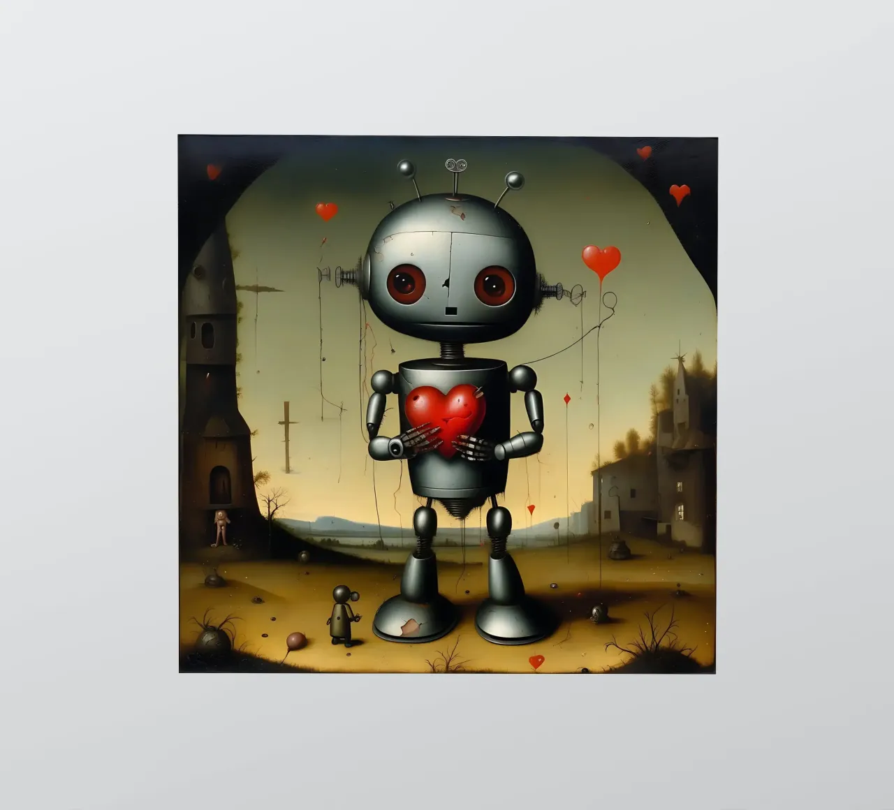 Robot con un cuore_9 adesivo da Pink- und LoveArt by LK
