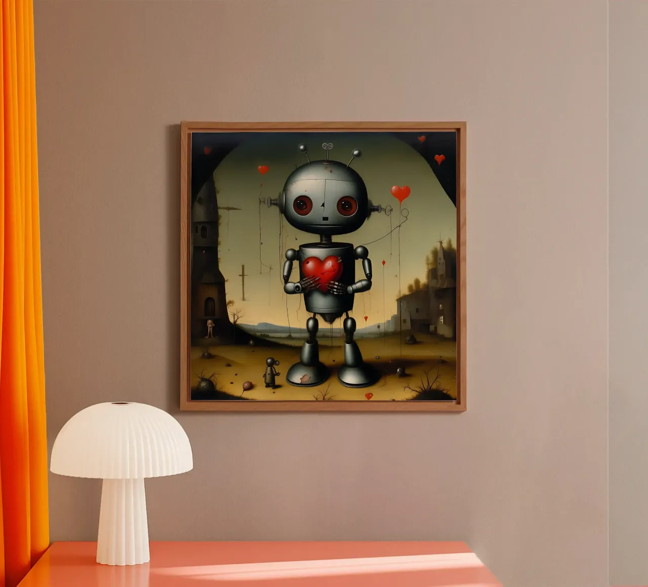 Robot con un cuore_9 alluminio dibond da Pink- und LoveArt by LK