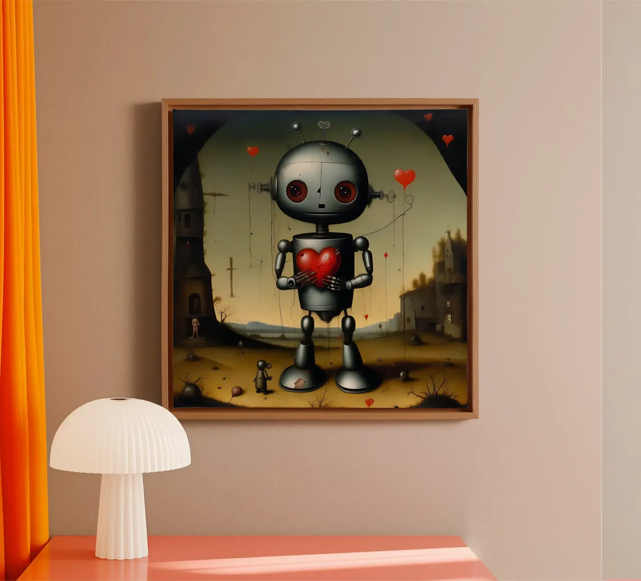 Robots with a heart_9 canvas by Pink- und LoveArt by LK