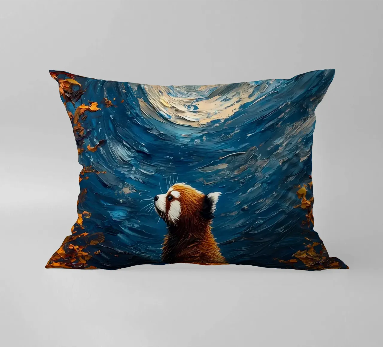 Panda rosso Notte stellata cuscino da Adrian Patel