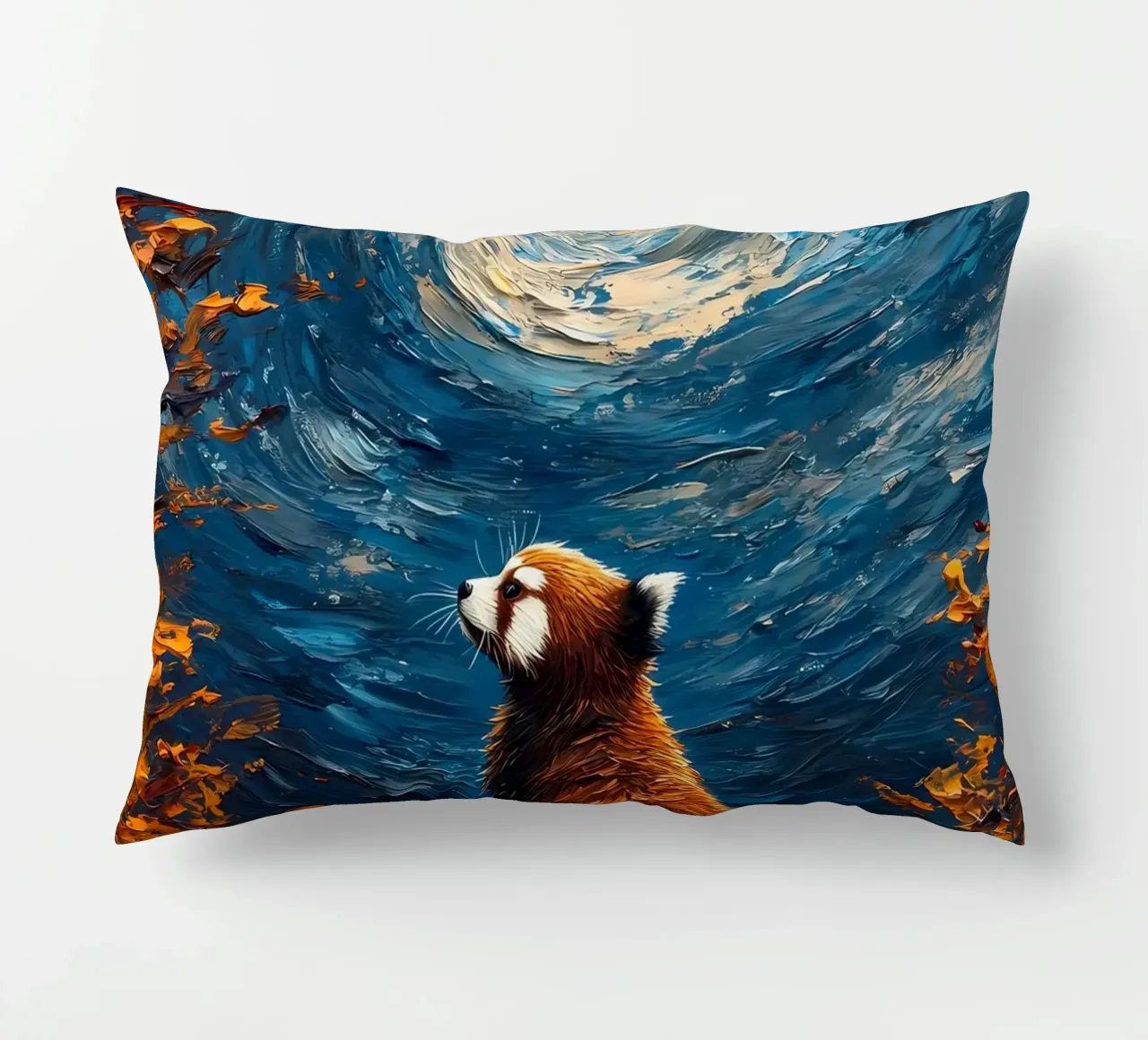 Panda rosso Notte stellata cuscino da Adrian Patel