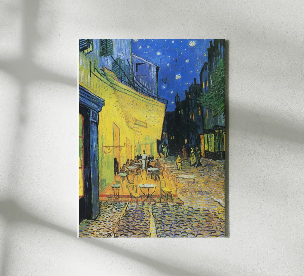 Café Terrace at Night by Vincent van Gogh (1888) canvas with Floater frame by Venus Art