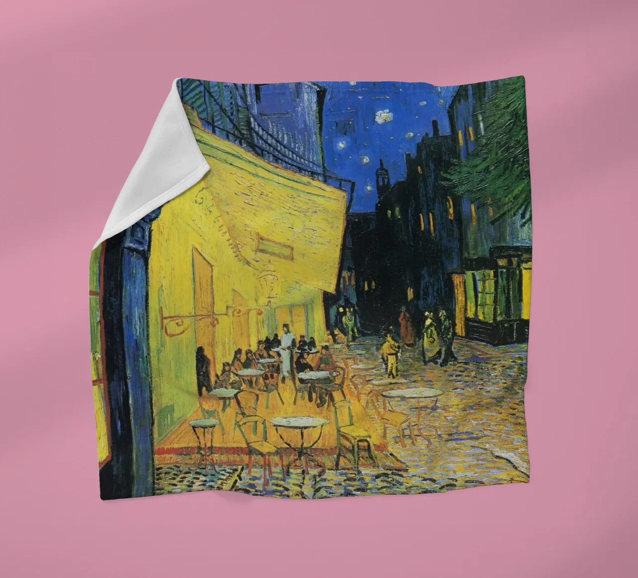 Terrazza del caffè di notte di Vincent van Gogh (1888) coperta in pile da Venus Art