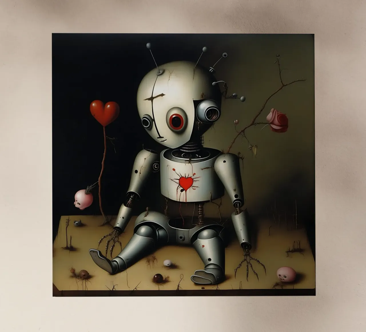 Roboter mit Herz_10 Backlit Folie von Pink- und LoveArt by LK