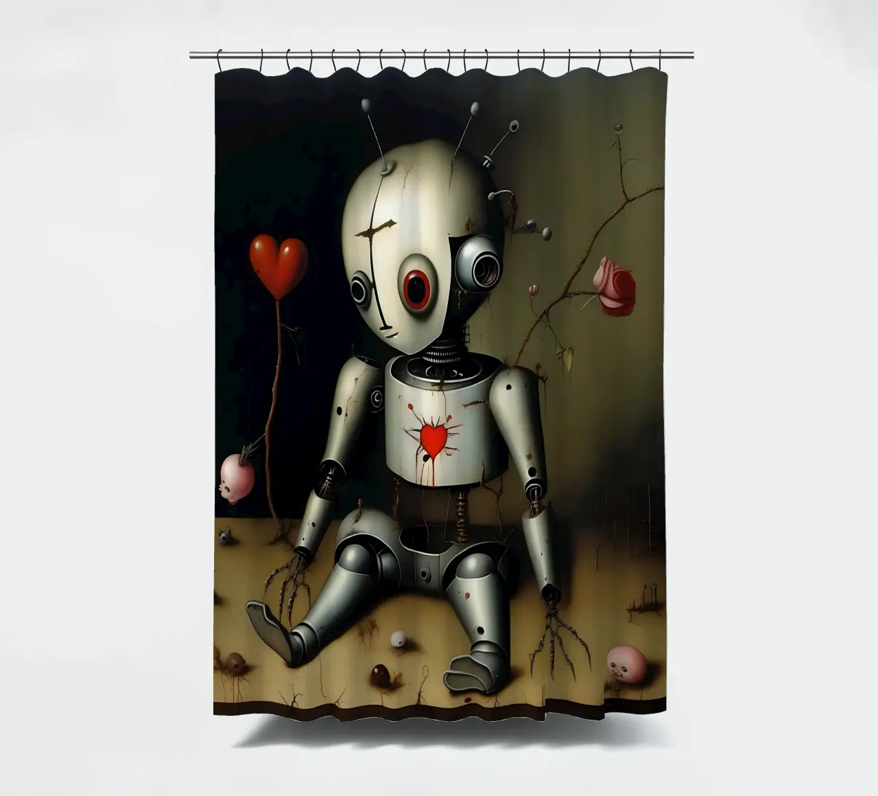 Robot con un cuore_10 tenda da doccia da Pink- und LoveArt by LK