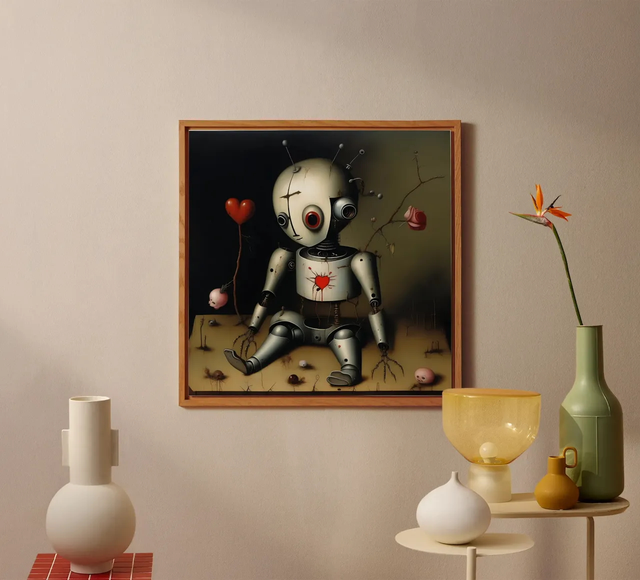Robot con un cuore_10 alluminio dibond da Pink- und LoveArt by LK