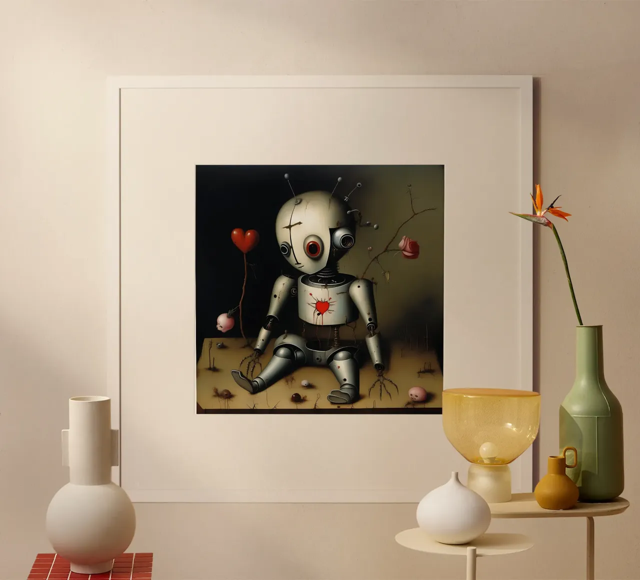 Robot con un cuore_10 carta hahnemühle da Pink- und LoveArt by LK