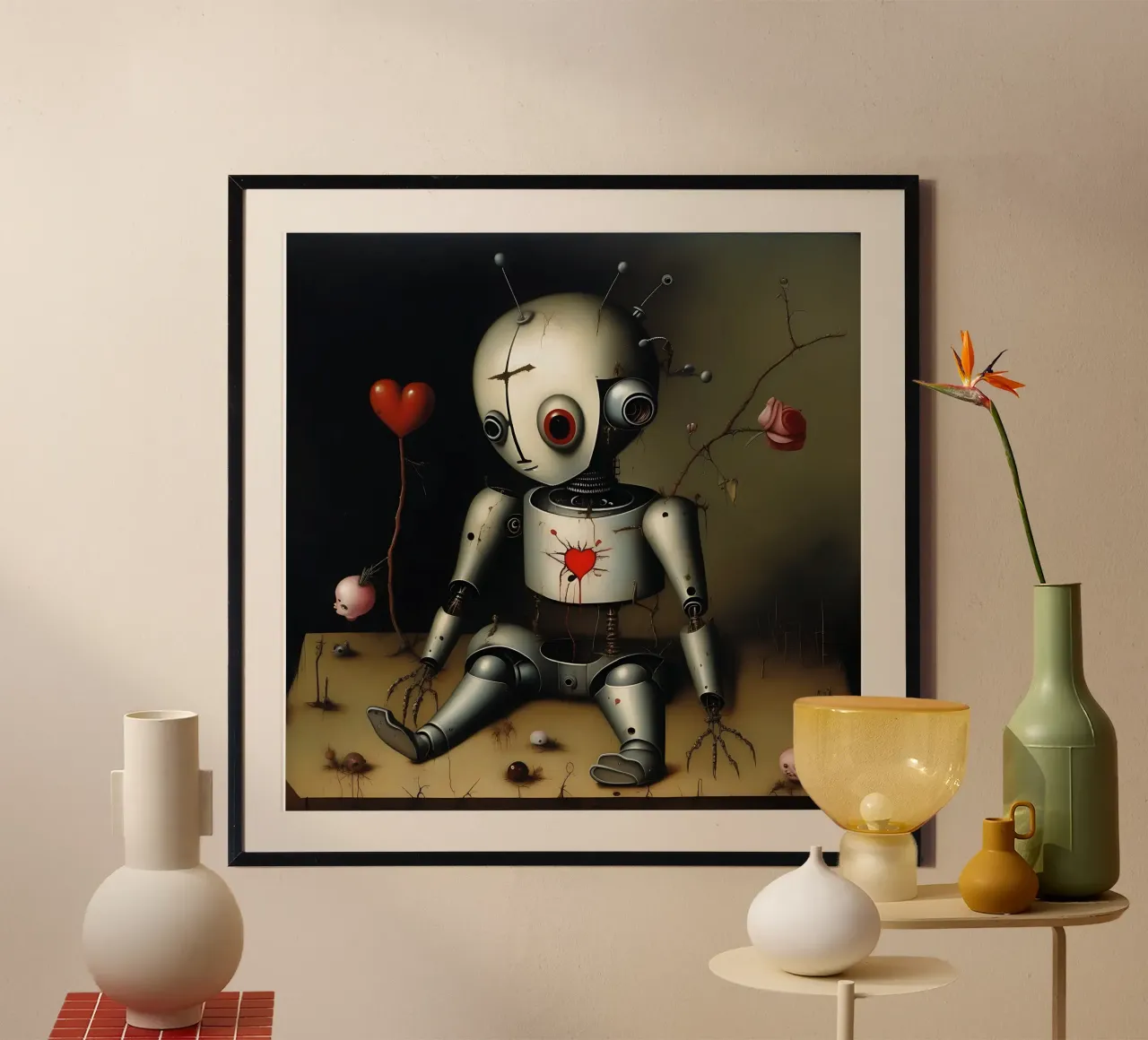 Robot con un cuore_10 carta hahnemühle da Pink- und LoveArt by LK