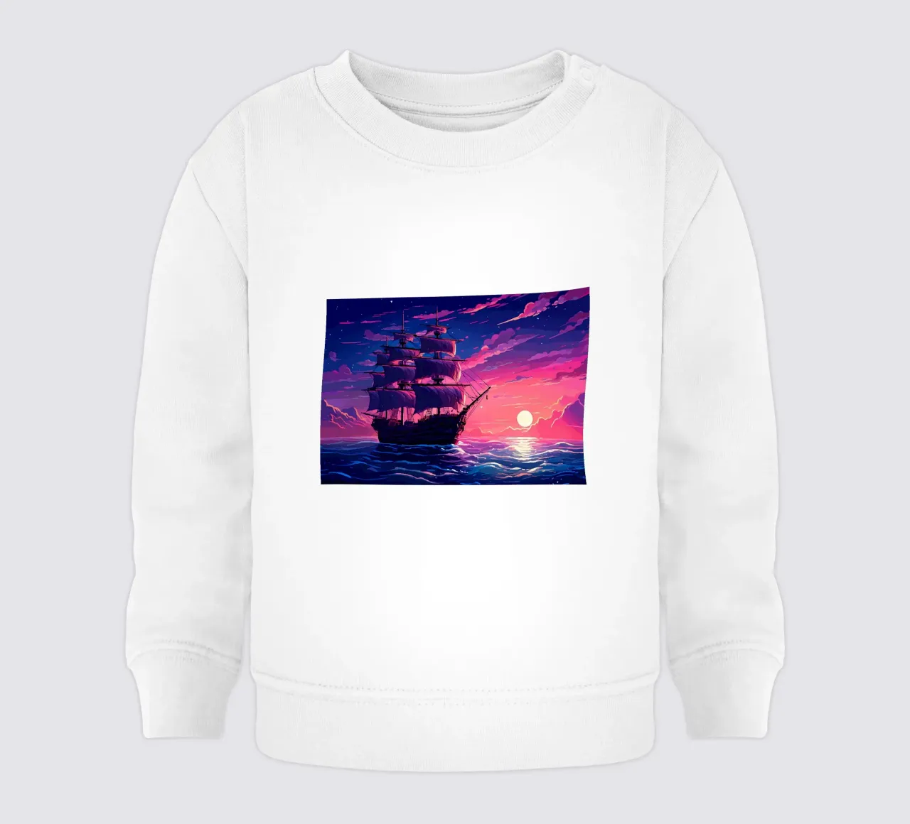 Ship Sails Retro Pixel Art baby sweatshirt by Bartosz Powalka