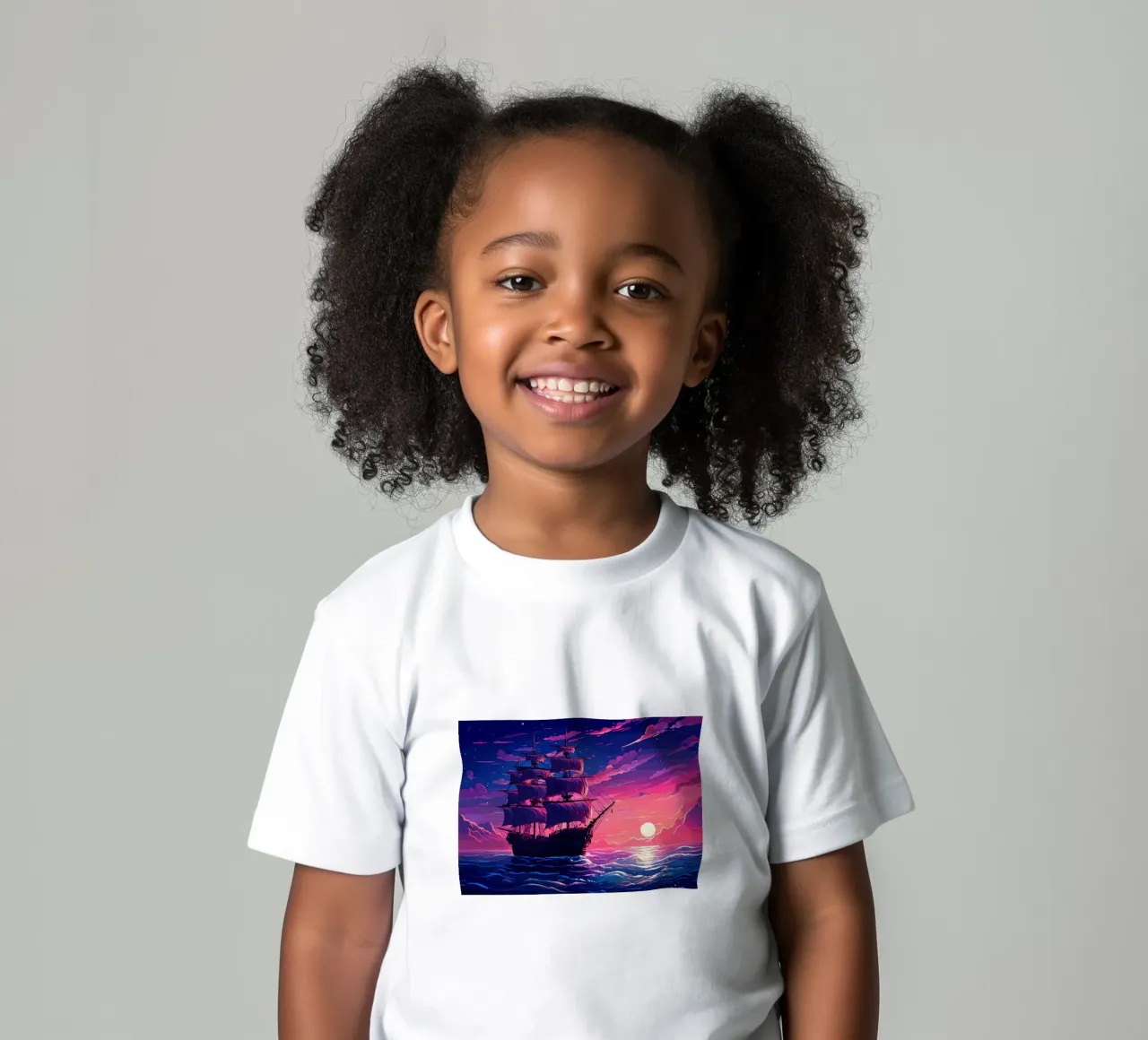 Ship Sails Retro Pixel Art kids t-shirt by Bartosz Powalka