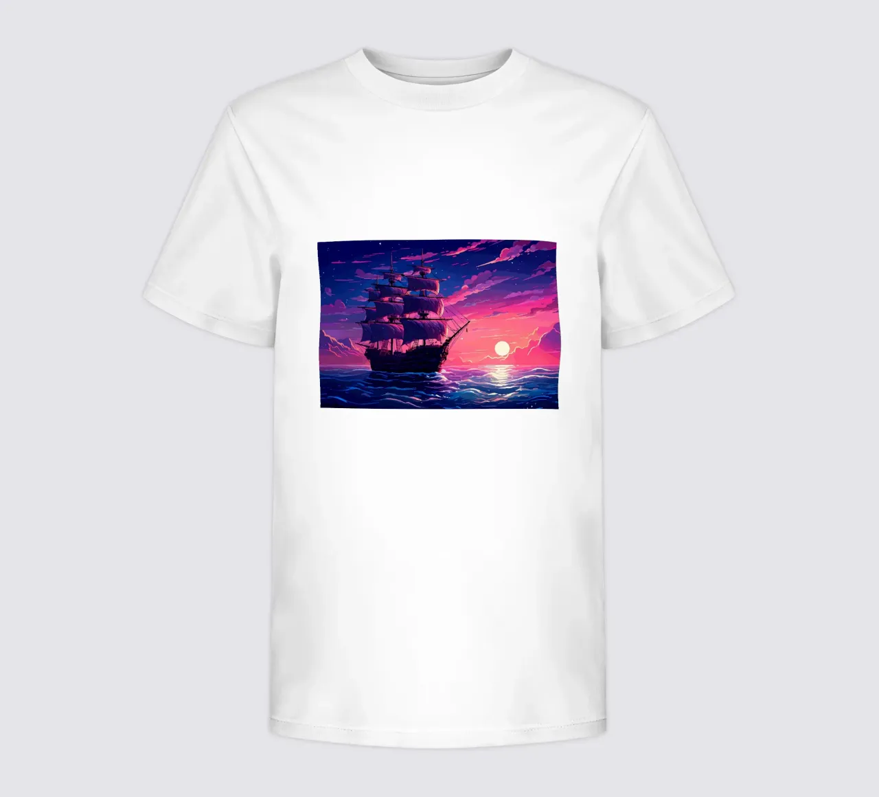 Ship Sails Retro Pixel Art kids t-shirt by Bartosz Powalka
