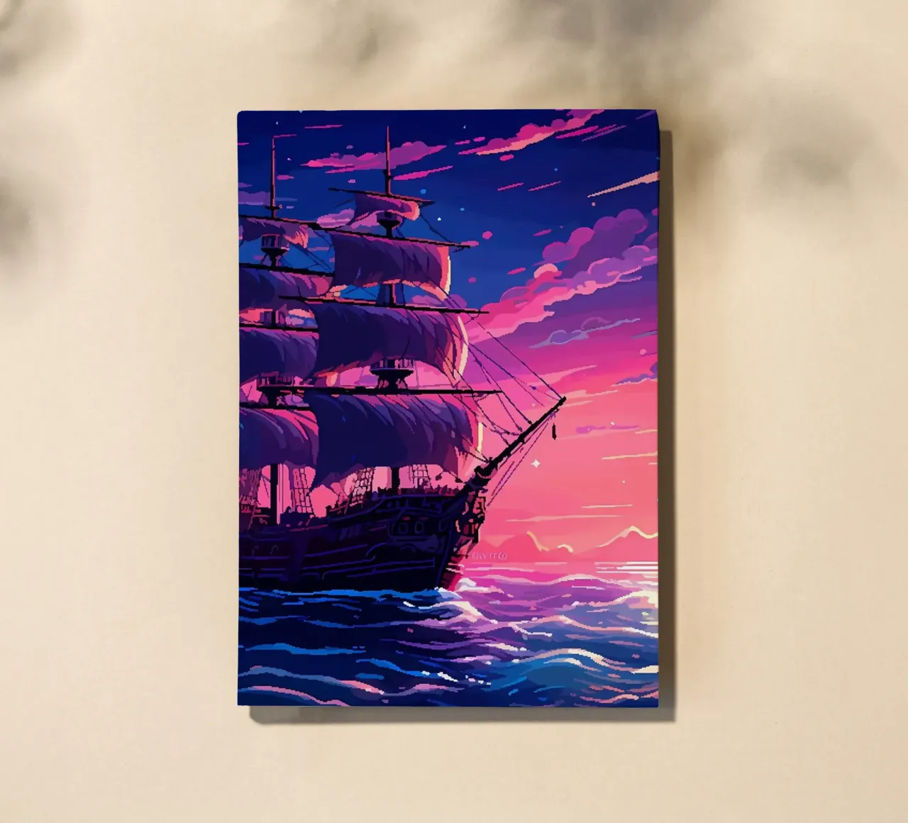 Ship Sails Retro Pixel Art notebook by Bartosz Powalka