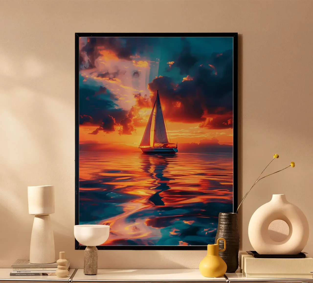 Sunset Sailing hahnemühle by Bartosz Powalka