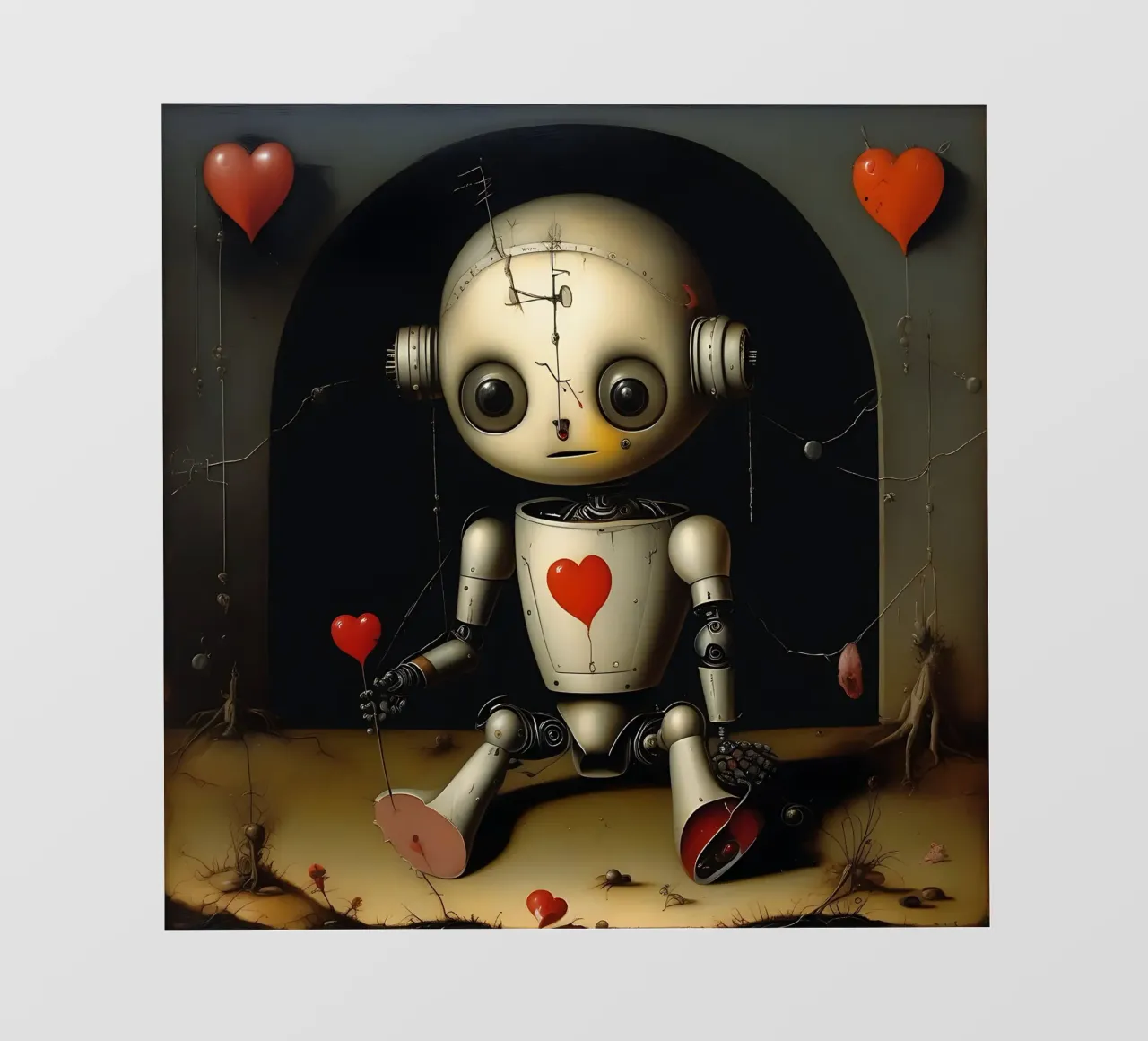 Robot con un cuore_11 pellicola backlit da Pink- und LoveArt by LK
