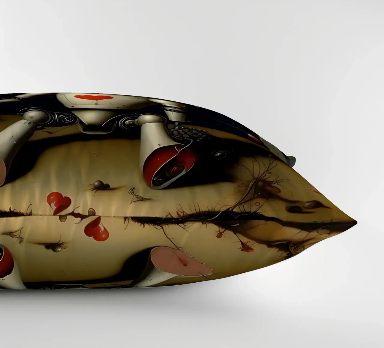 Robot con un cuore_11 cuscino da Pink- und LoveArt by LK