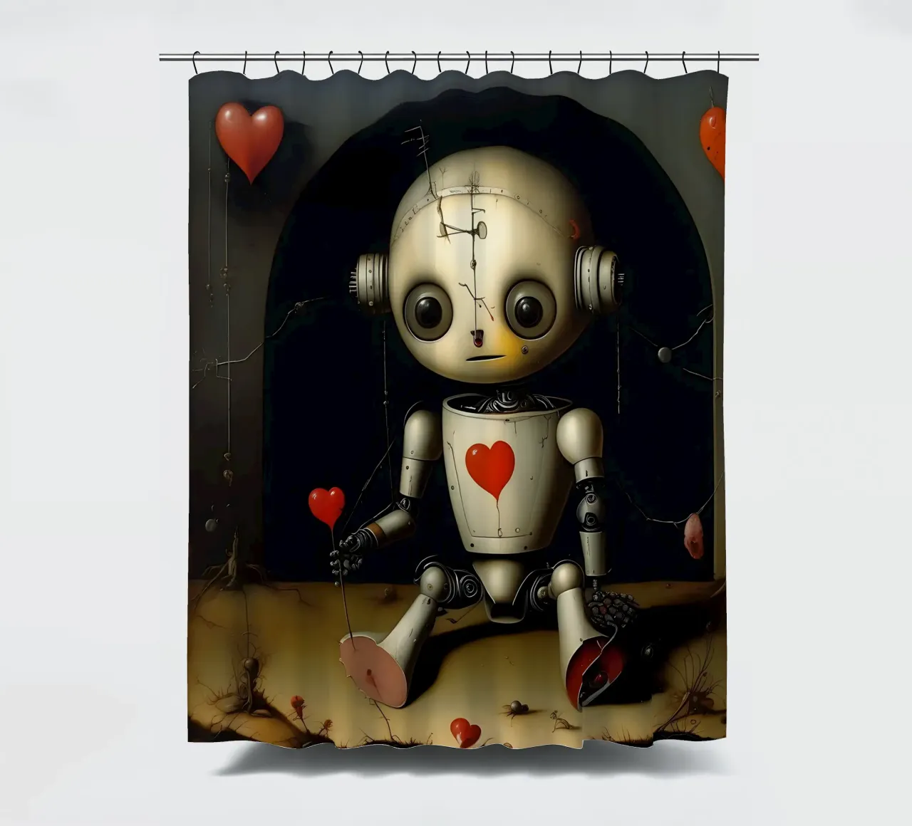 Robot con un cuore_11 tenda da doccia da Pink- und LoveArt by LK