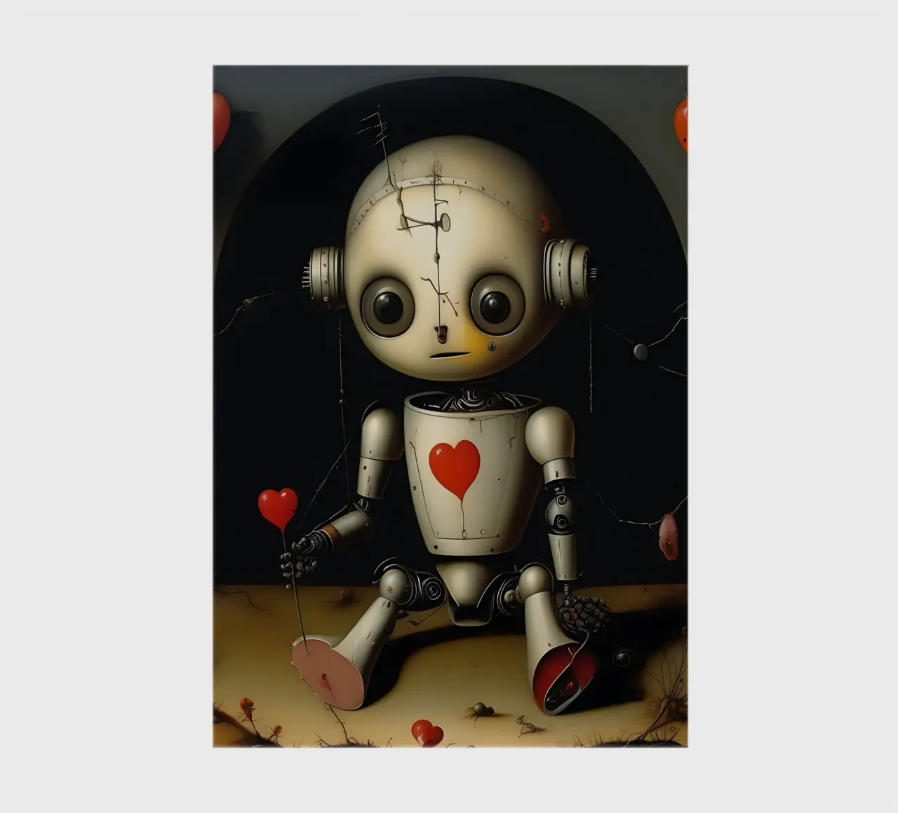 Robot avec un cœur_11 carnet de notes de Pink- und LoveArt by LK