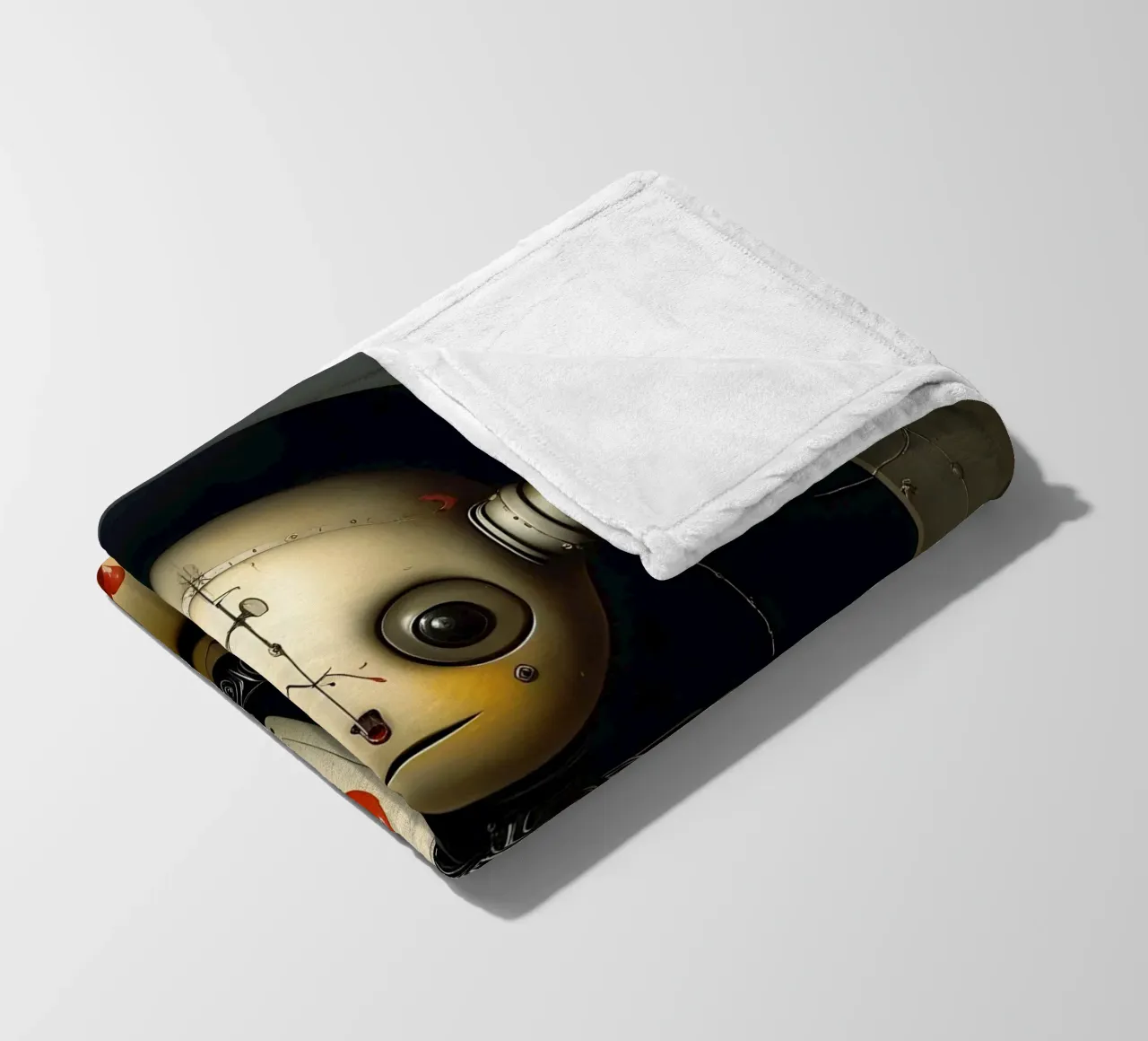 Robot con un cuore_11 coperta in pile da Pink- und LoveArt by LK