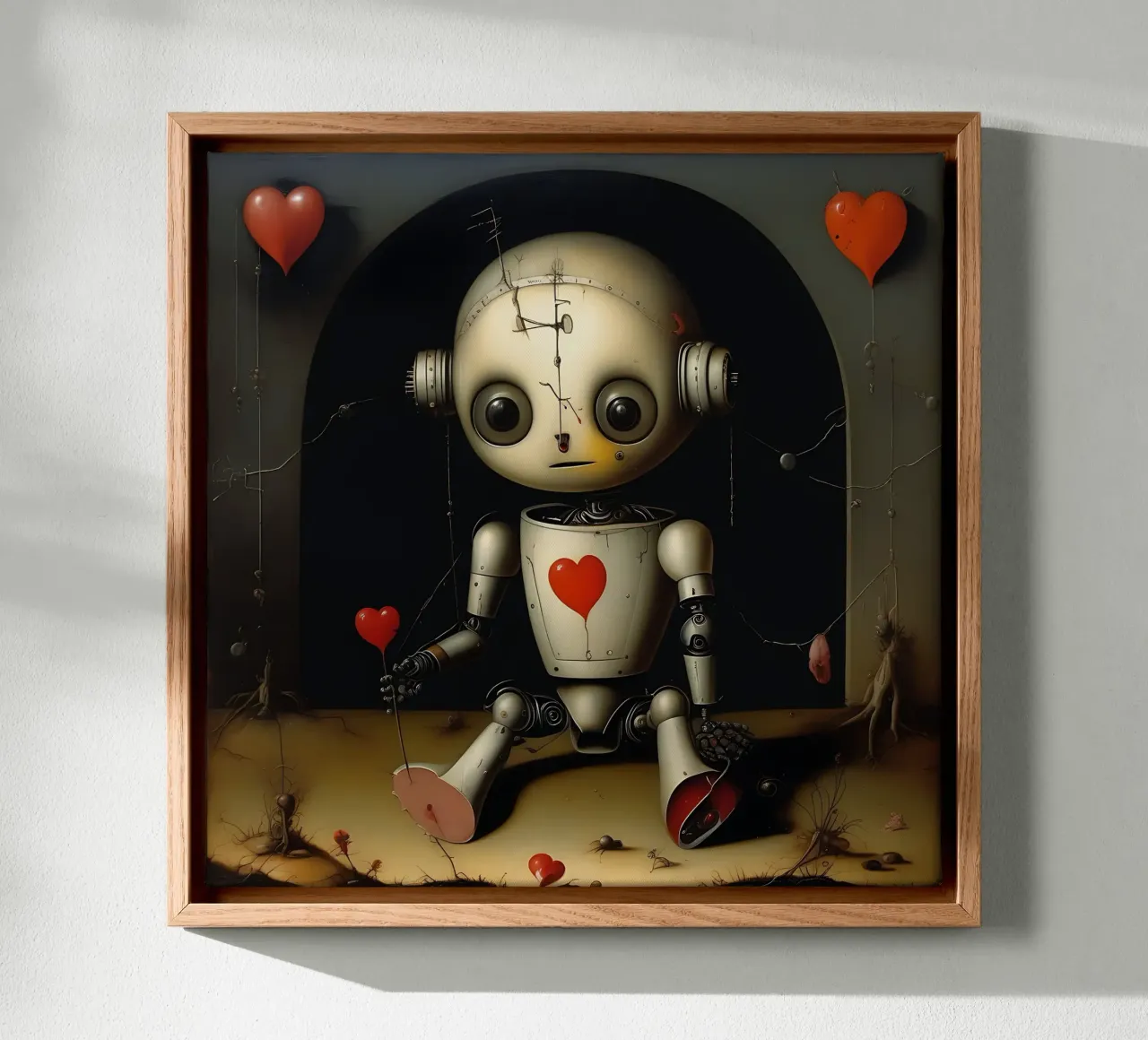 Robot con un cuore_11 tela da Pink- und LoveArt by LK