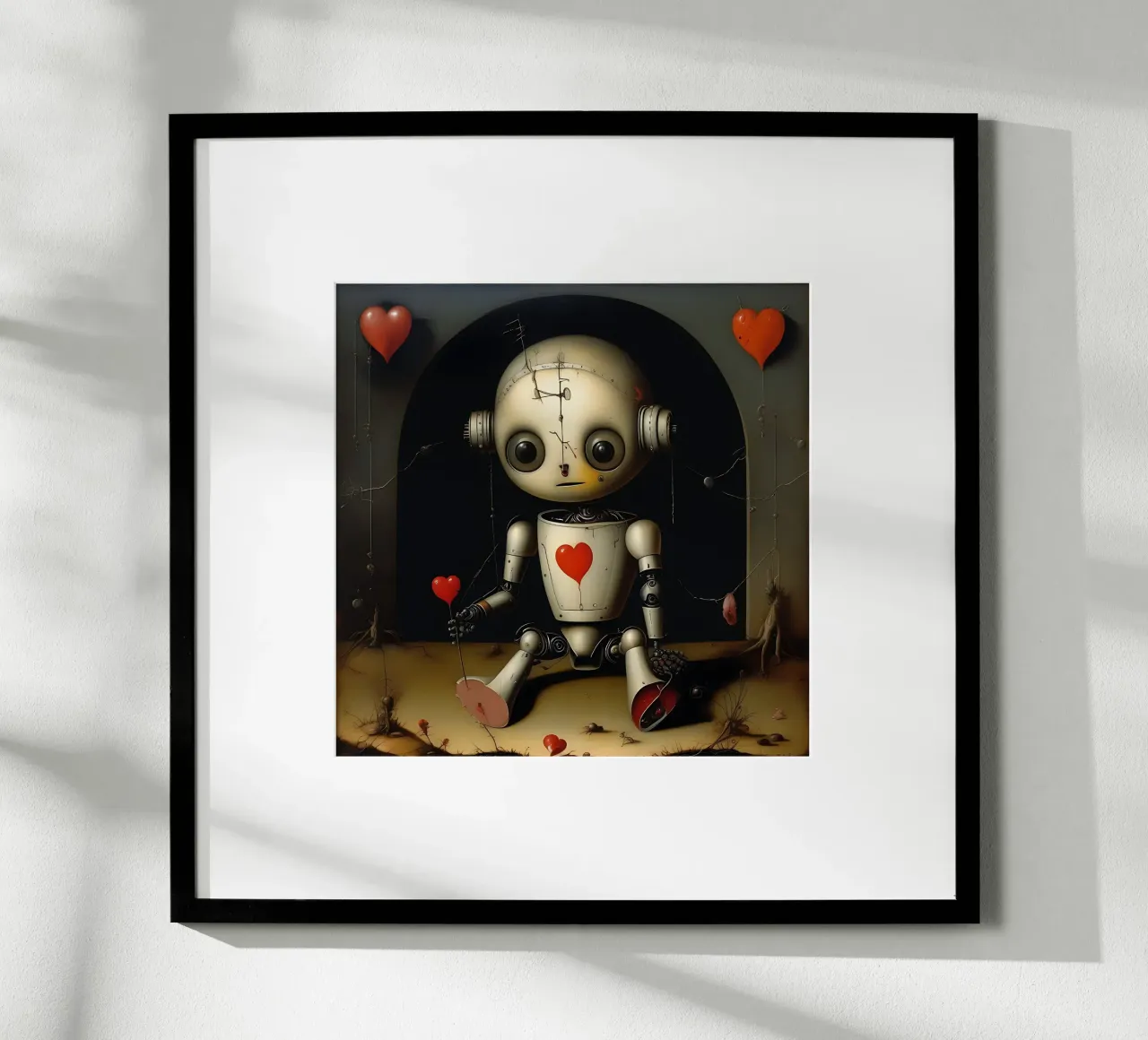 Robot con un cuore_11 poster da Pink- und LoveArt by LK