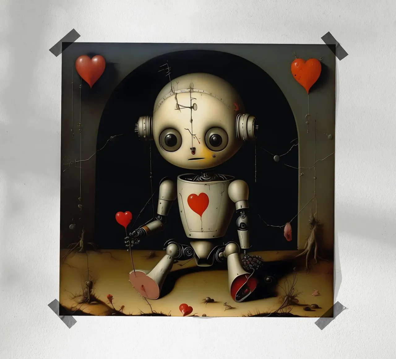 Robot con un cuore_11 carta hahnemühle da Pink- und LoveArt by LK