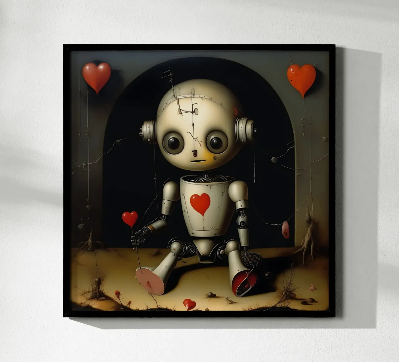 Robot con un cuore_11 poster da Pink- und LoveArt by LK