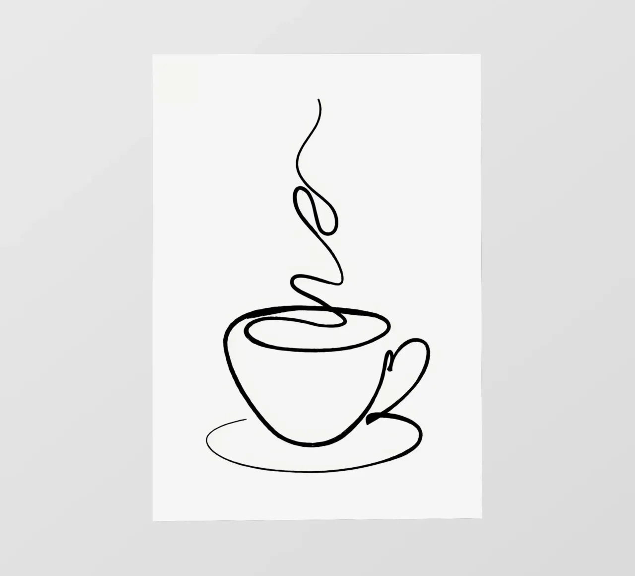 Arte della linea della tazza di caffè telo in pvc da Aiden Garcia