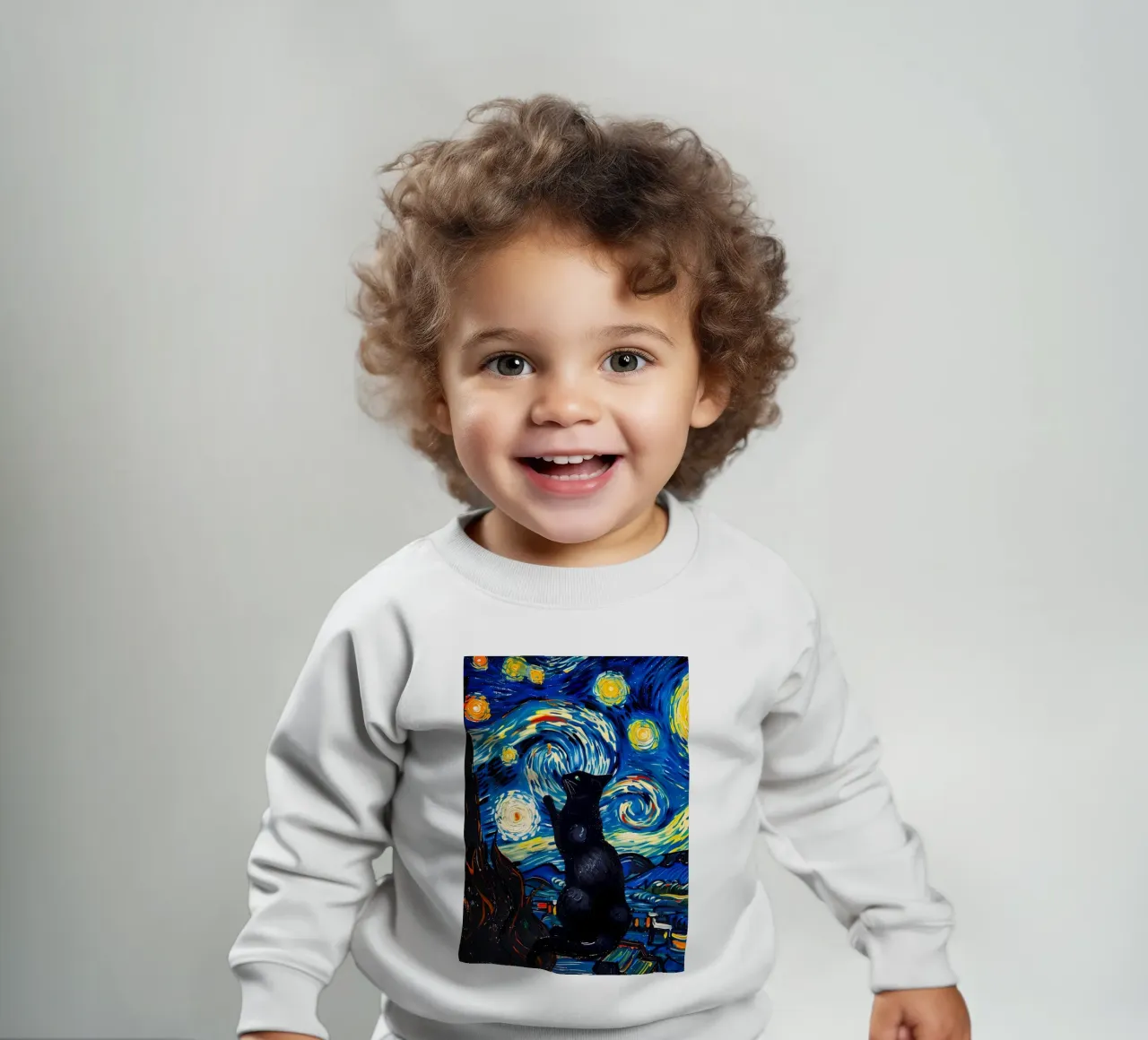 gatto vangogh felpa neonato da Adrian Patel