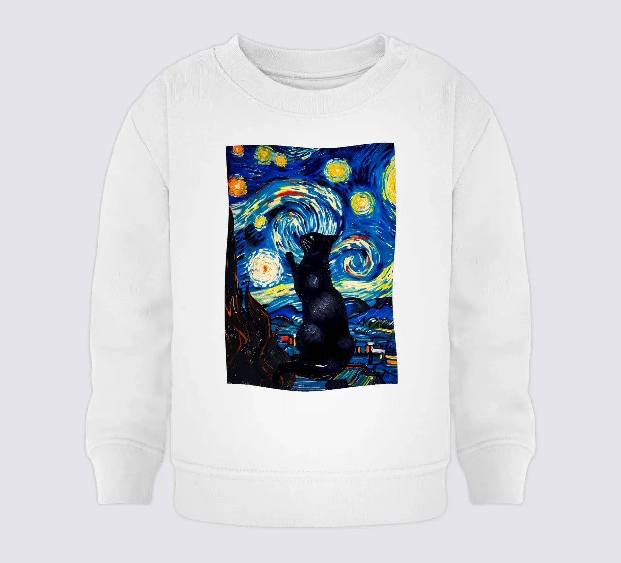 gatto vangogh felpa neonato da Adrian Patel