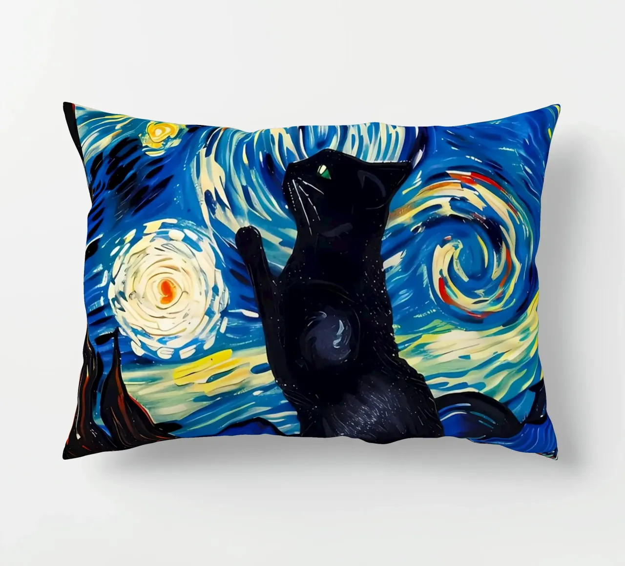 gatto vangogh cuscino da Adrian Patel