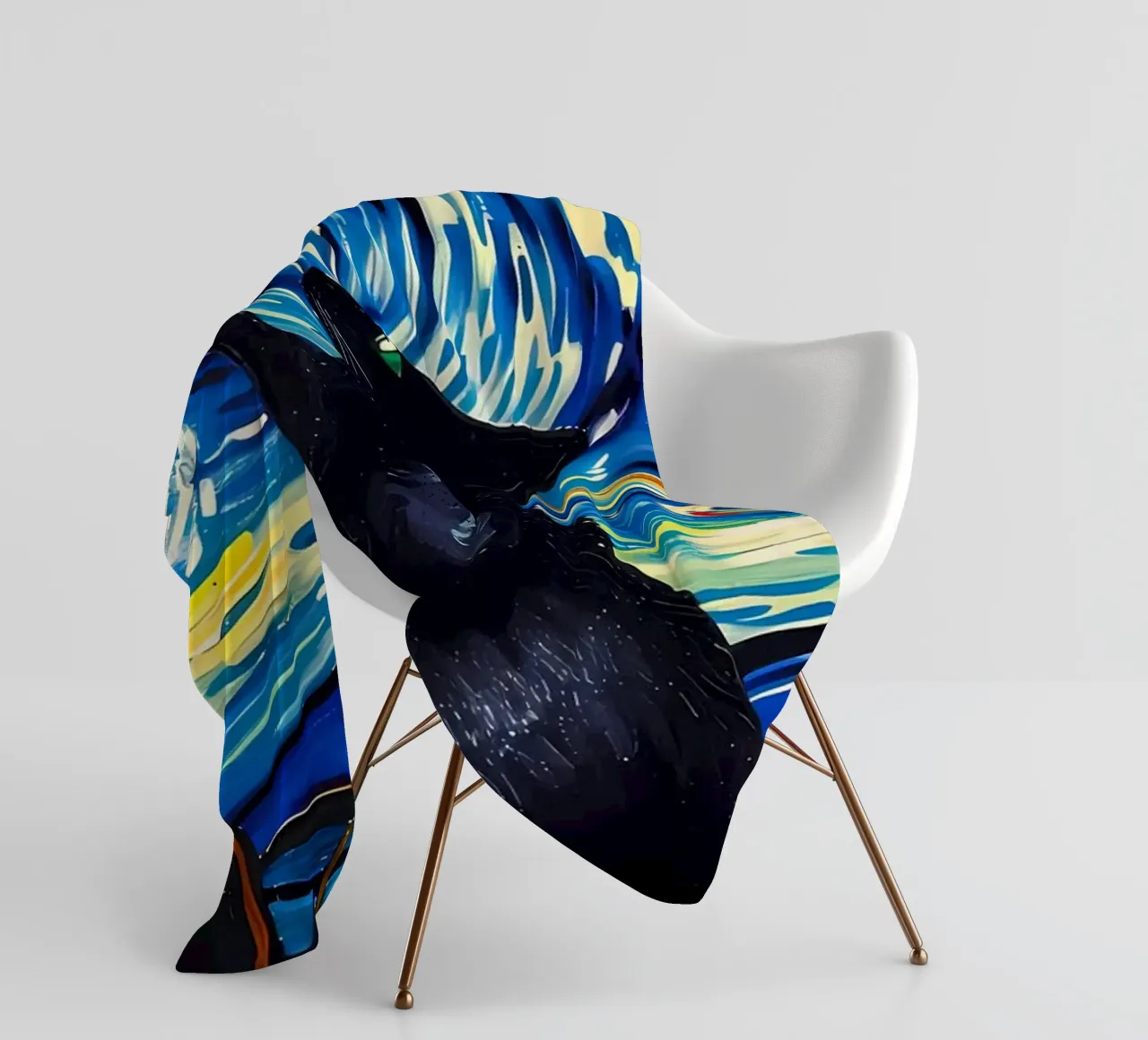 gatto vangogh coperta in pile da Adrian Patel