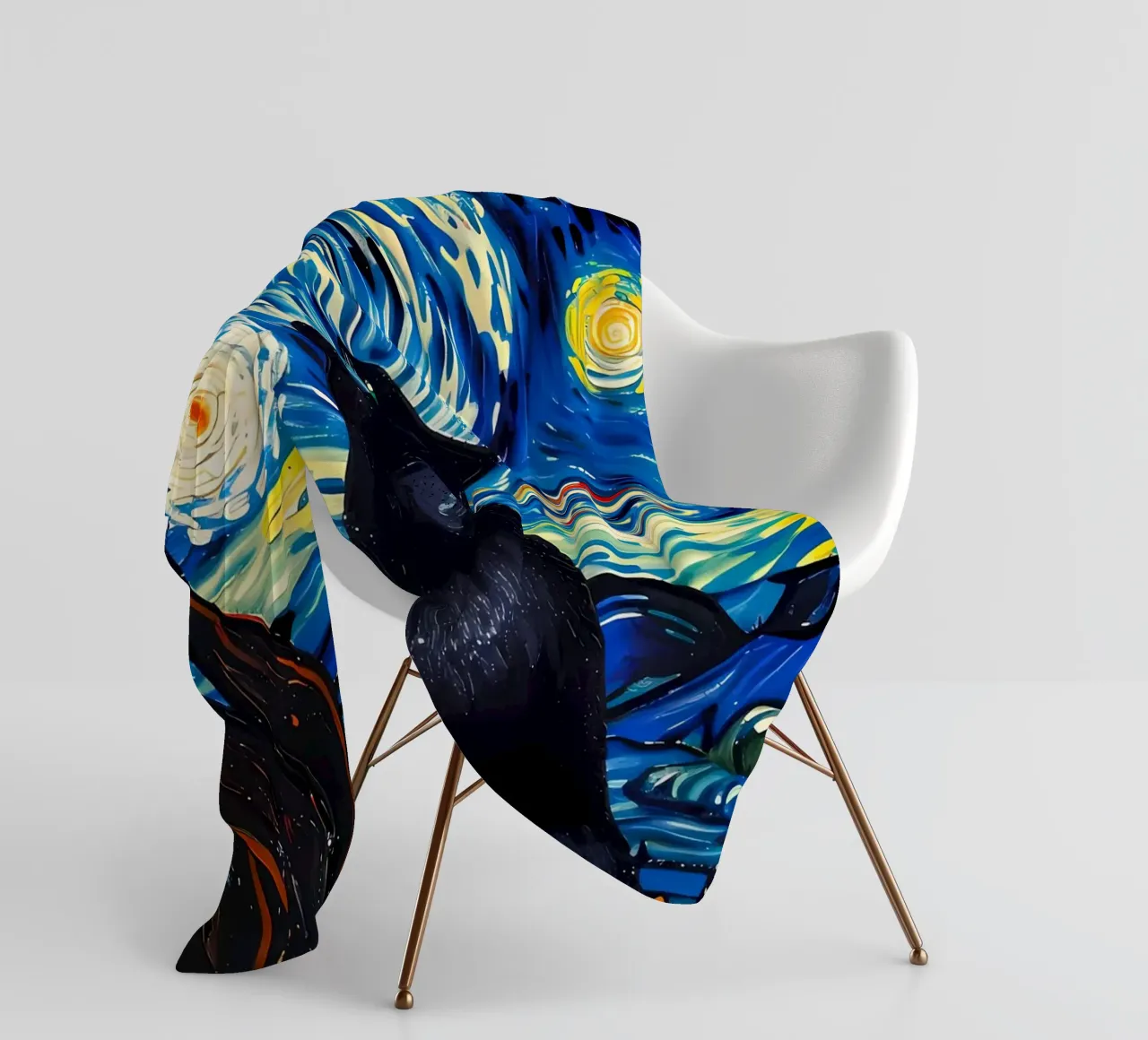 gatto vangogh coperta in pile da Adrian Patel