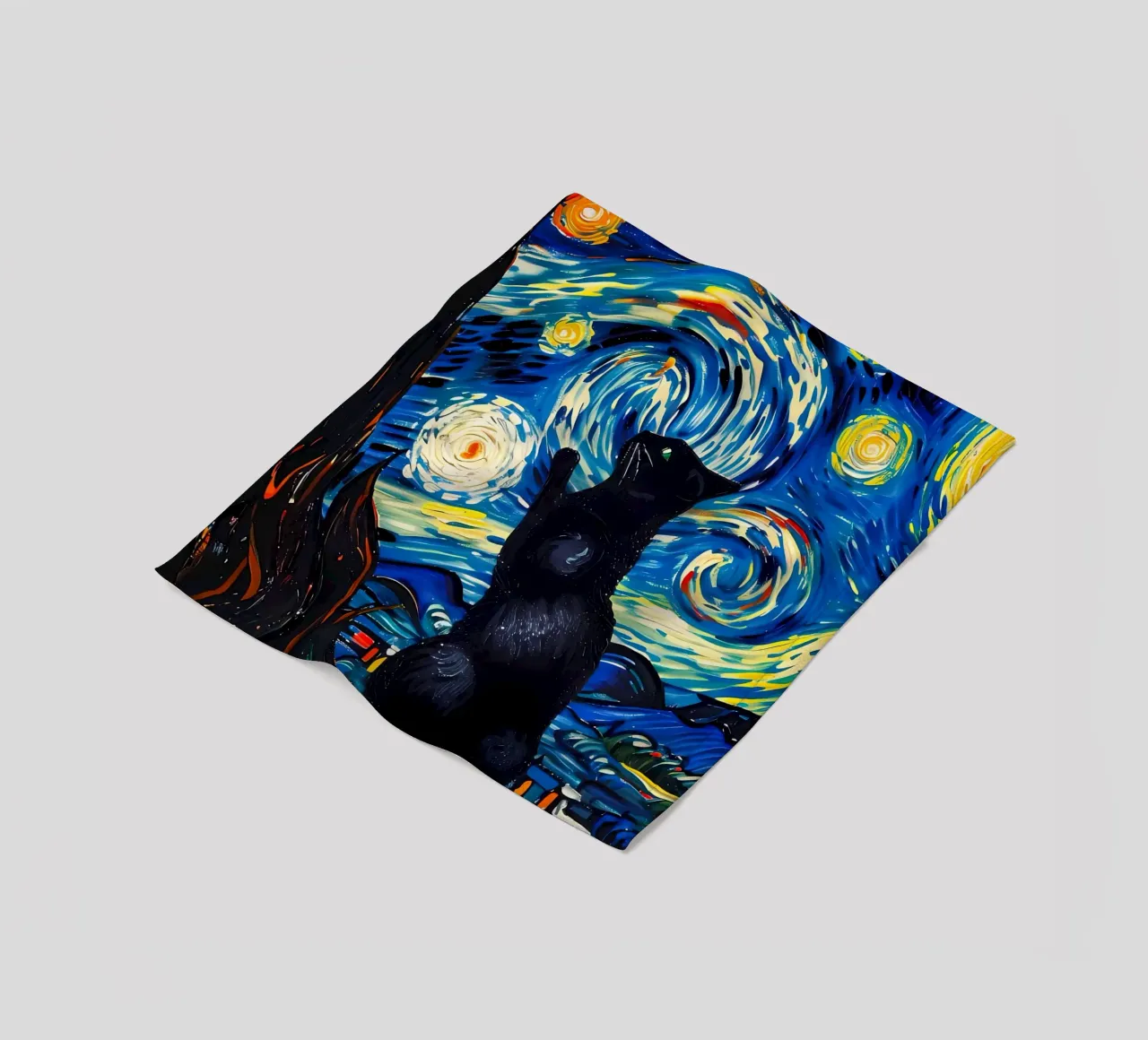 gatto vangogh coperta in pile da Adrian Patel