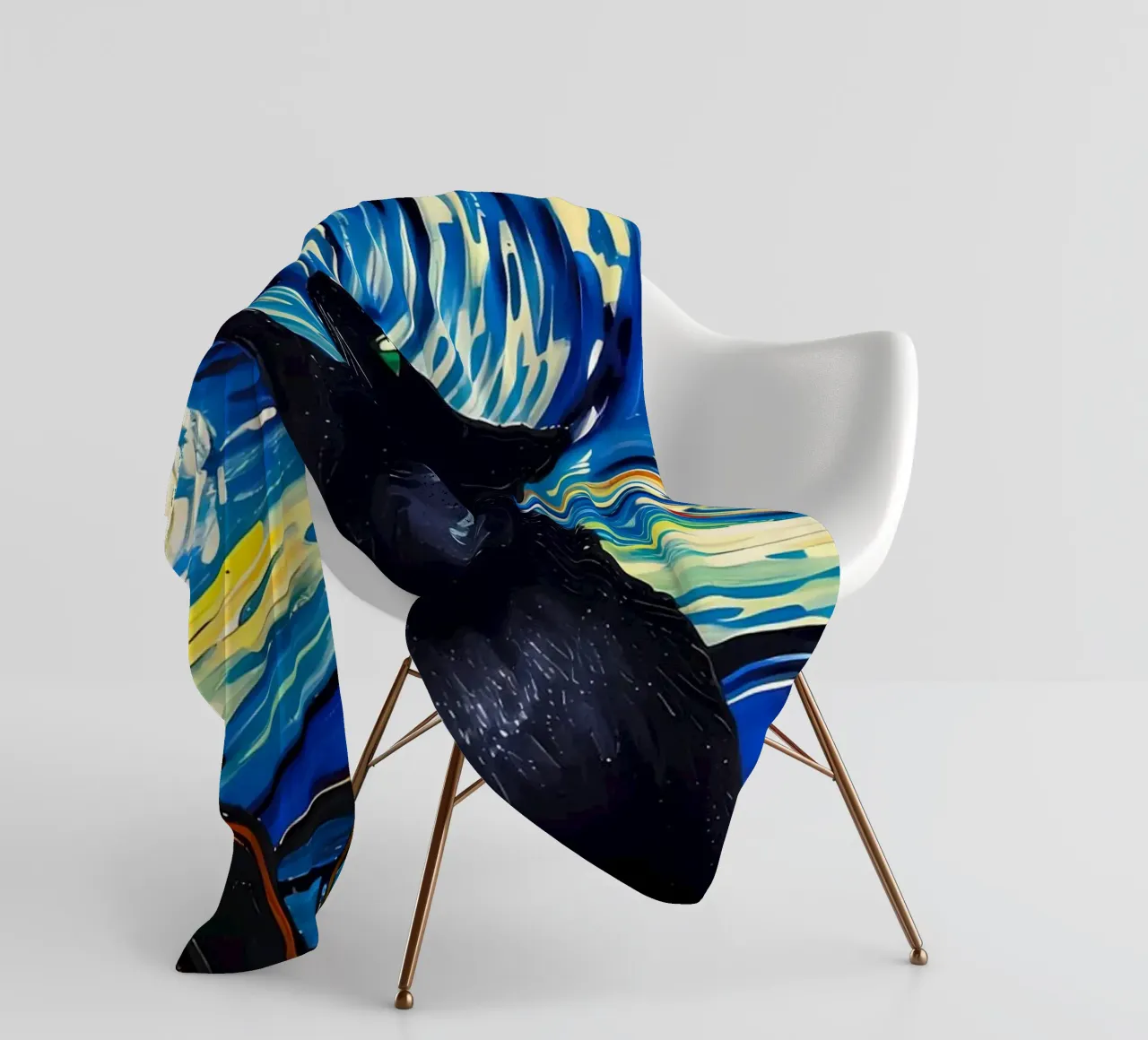 gatto vangogh coperta in pile da Adrian Patel
