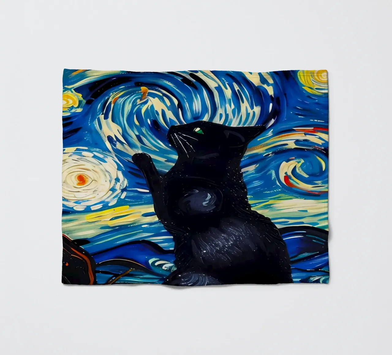 gatto vangogh coperta in pile da Adrian Patel
