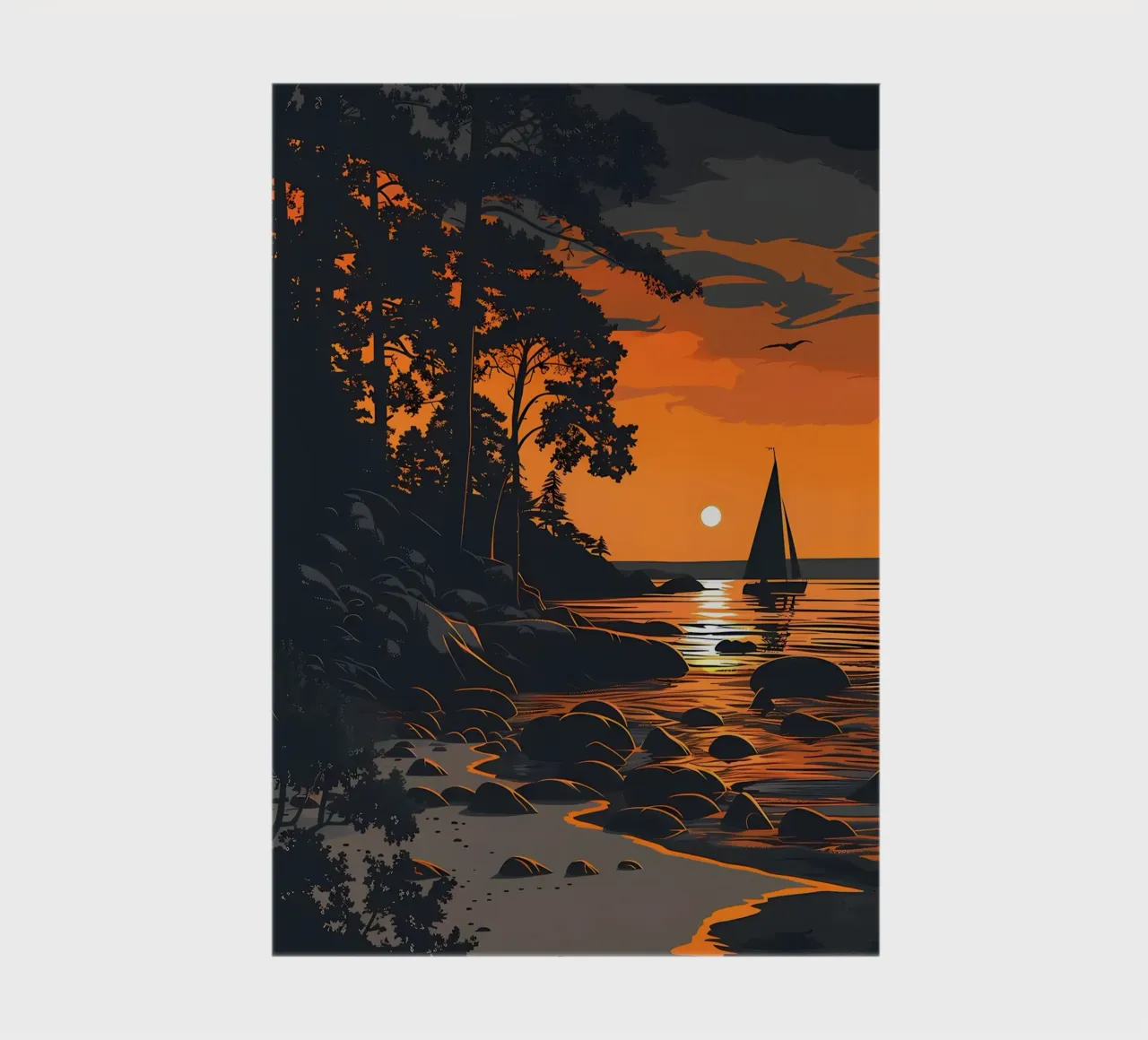 Sunset Sailboat notebook by Bartosz Powalka