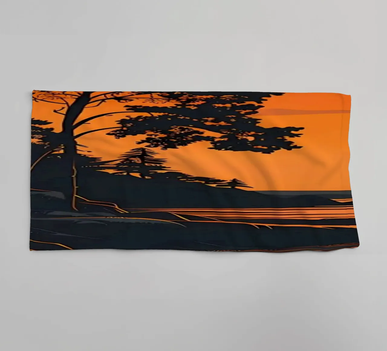 Sunset Sailboat towel by Bartosz Powalka