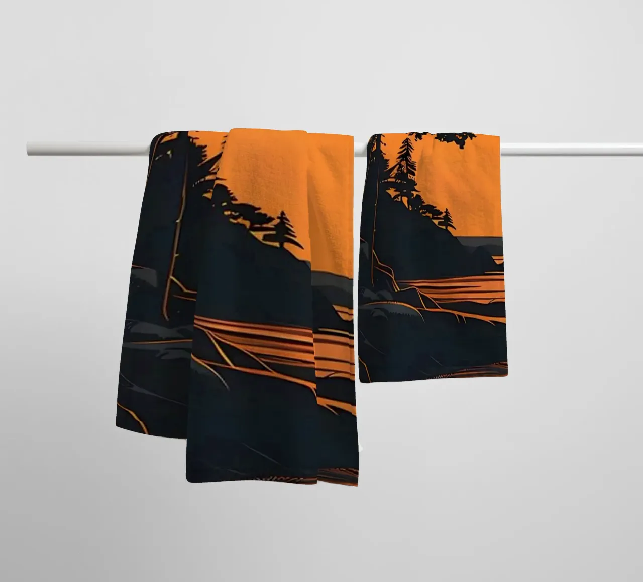 Sunset Sailboat towel by Bartosz Powalka