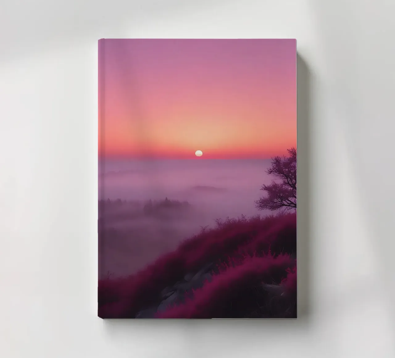 Sunset with fog_2 notebook by Pink- und LoveArt by LK