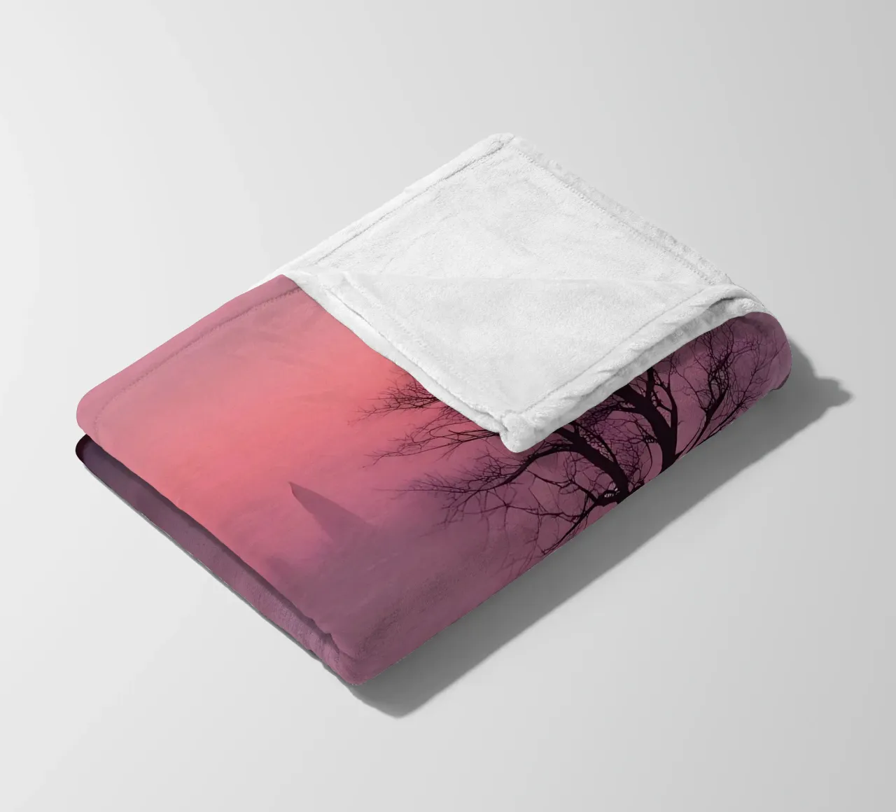 Tramonto con nebbia_3 coperta in pile da Pink- und LoveArt by LK