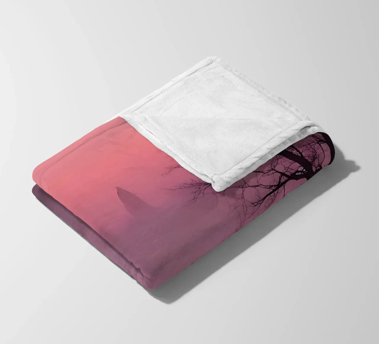 Tramonto con nebbia_3 coperta in pile da Pink- und LoveArt by LK