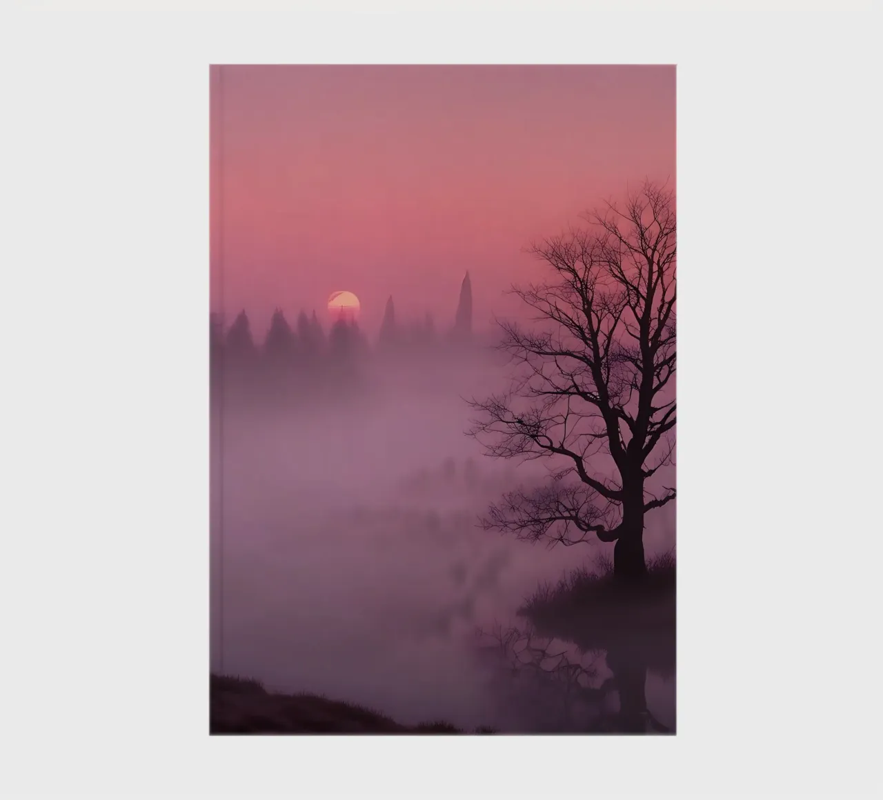 Sunset with fog_3 notebook by Pink- und LoveArt by LK