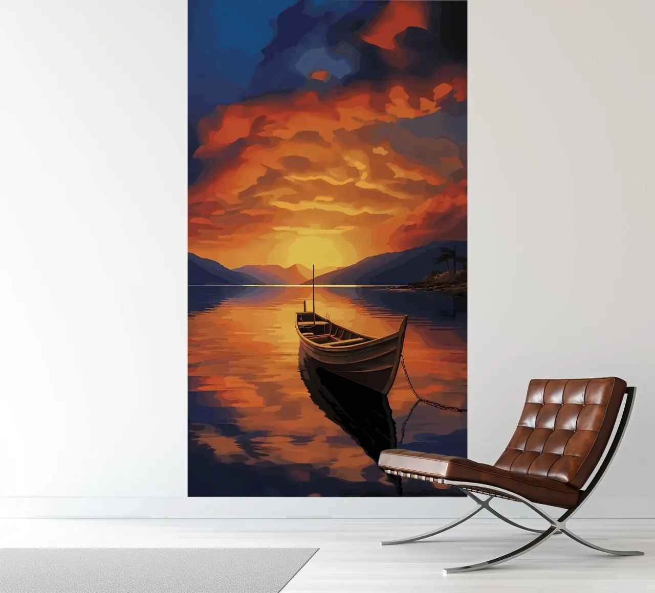 Boat Sunset photo wallpaper by Bartosz Powalka