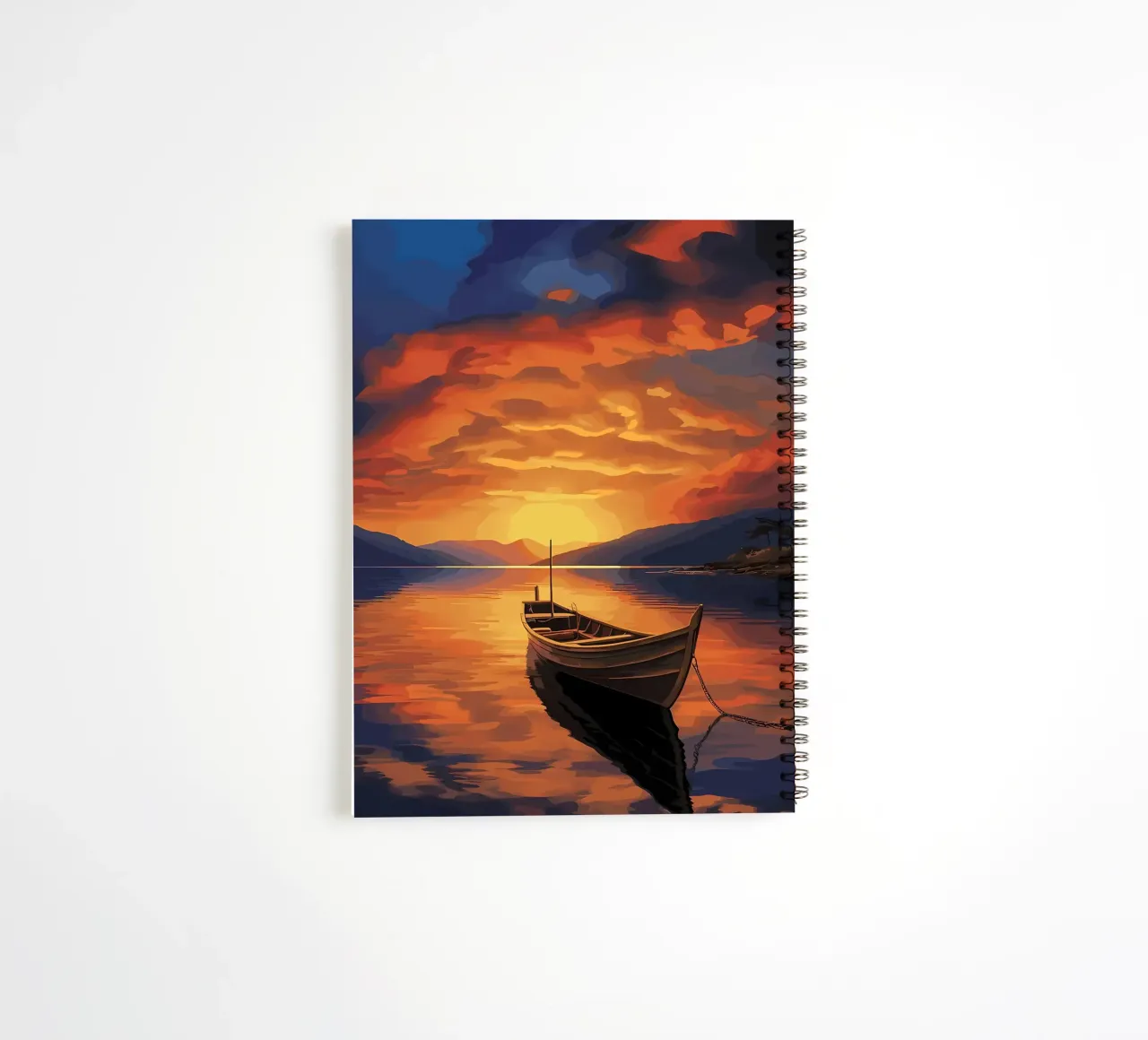 Boat Sunset spiral notebook by Bartosz Powalka