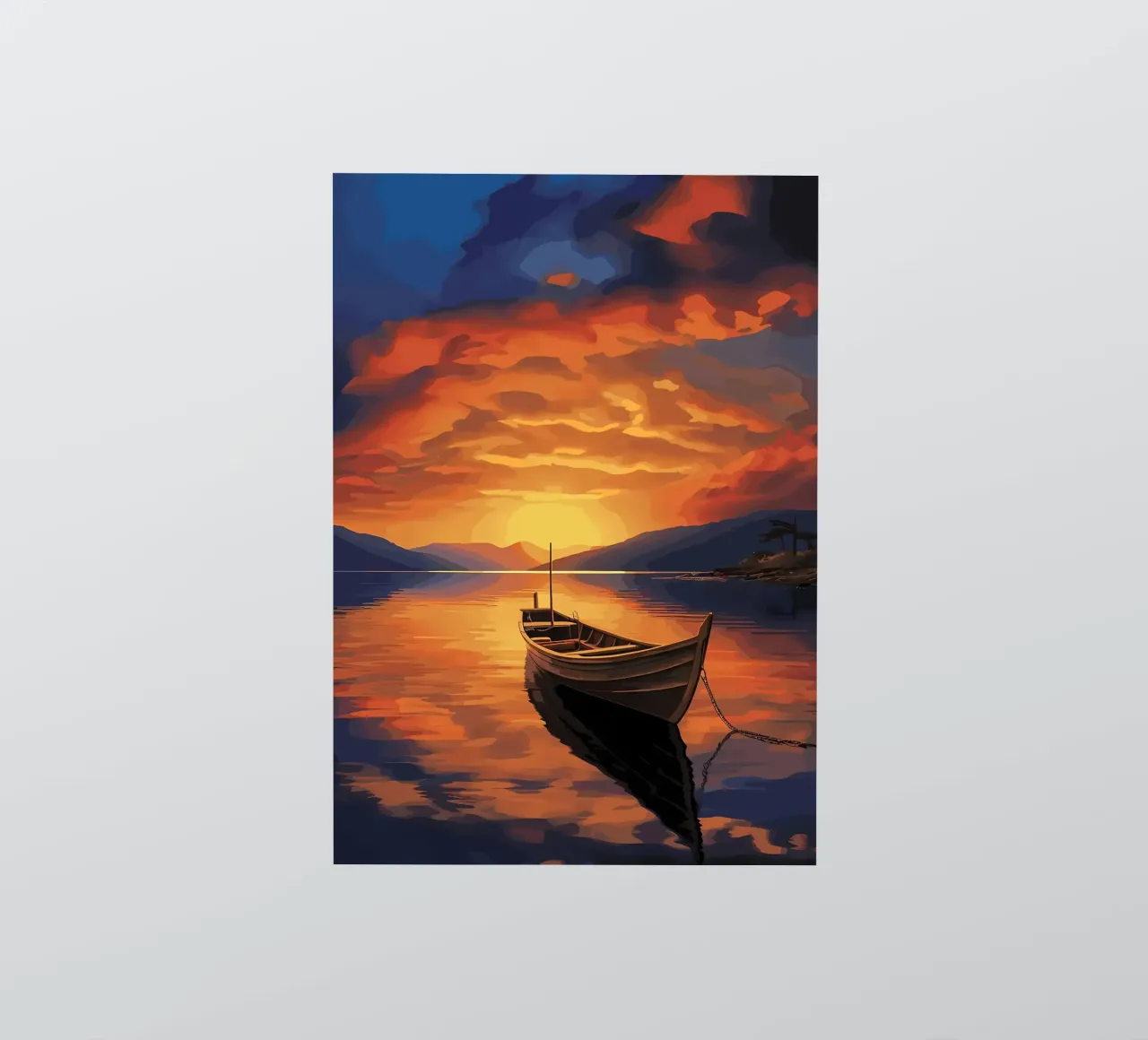 Boot zonsondergang sticker van Bartosz Powalka
