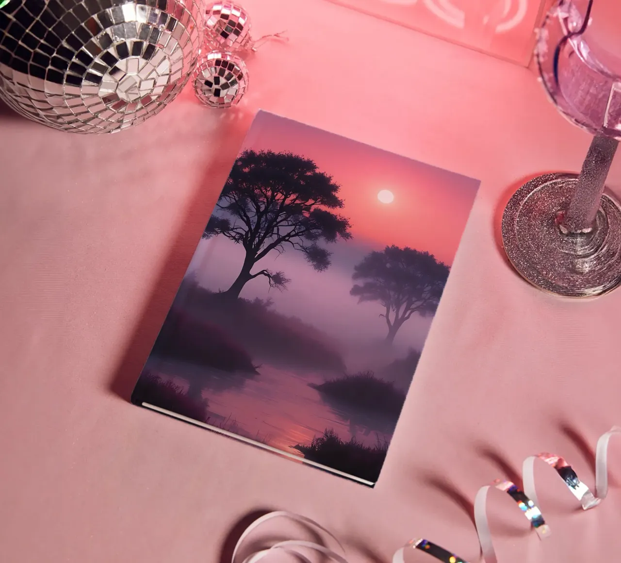 Sunset with fog_4 notebook by Pink- und LoveArt by LK